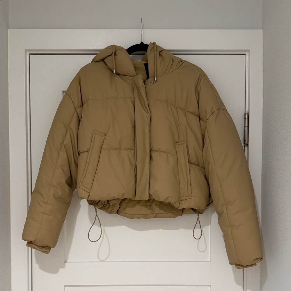 Zara Camel Puffer Jacket